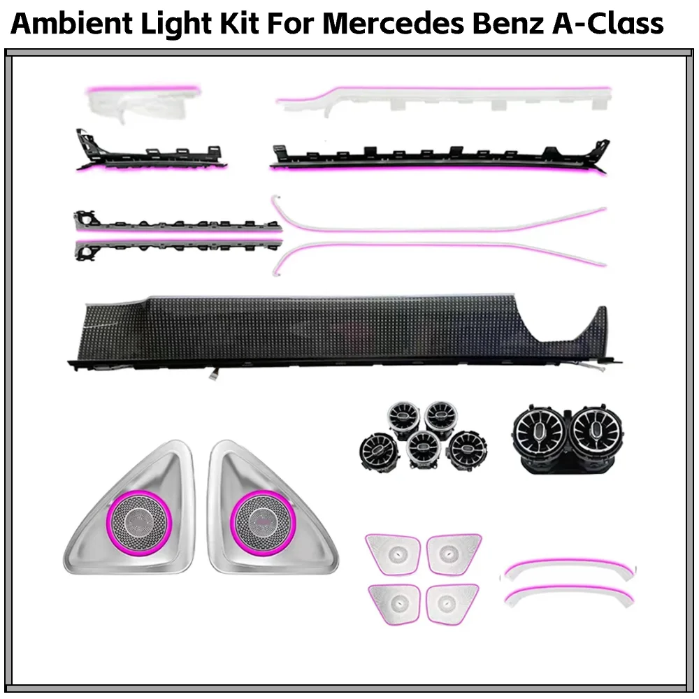 

Upgrade 64 Colors LED Car Interior Ambient Light for Mercedes Benz A-Class W177 CLA W118 2018-2024 Strip Accessories