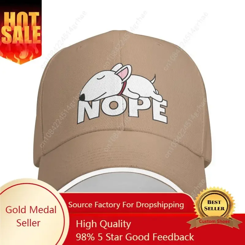 Classic Nope Bull Terrier Dog Baseball Cap Women Men Breathable Dad Hat Performance