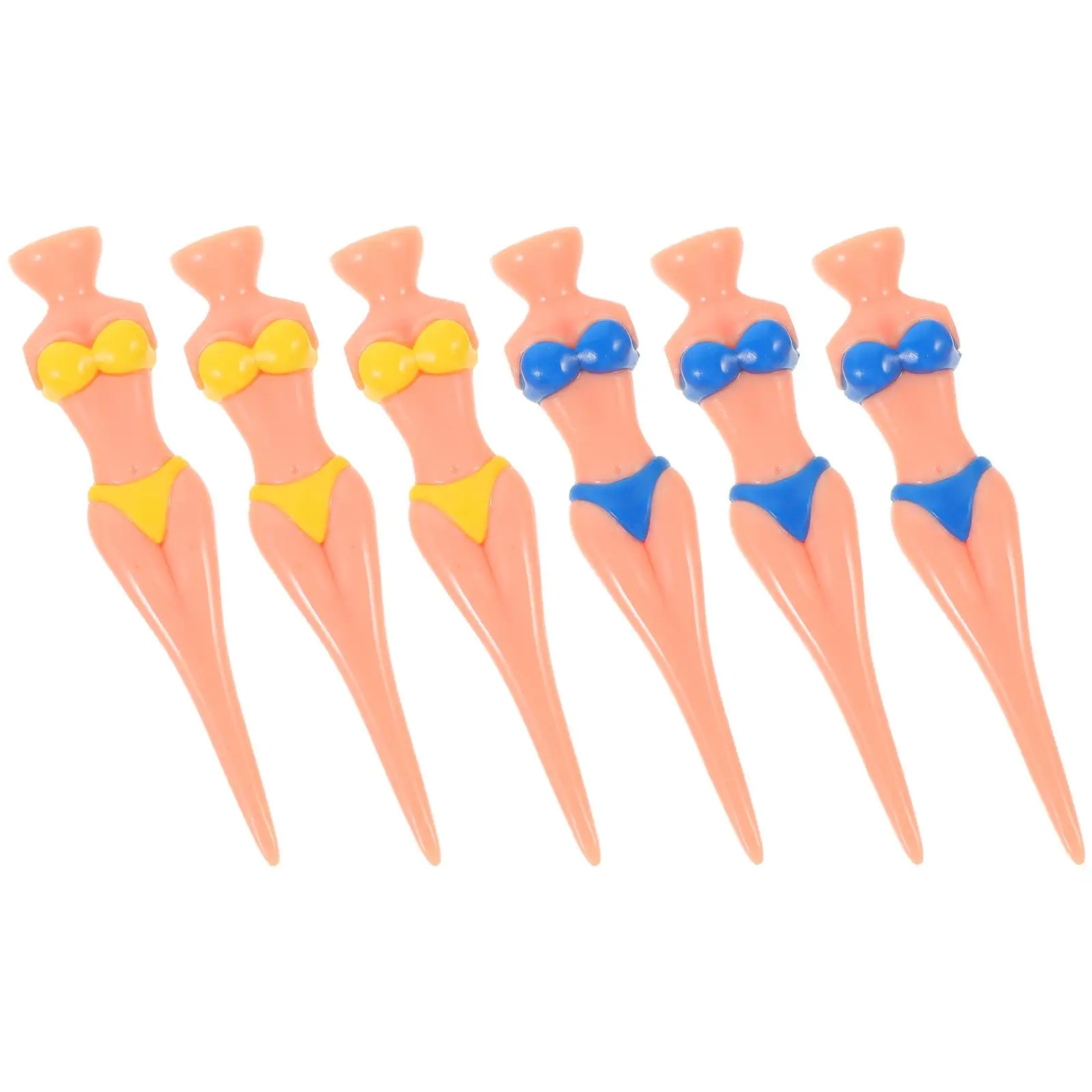 

6pcs Golf Tees Pink Single Leg Lady Shape Durable Plastic Golf Ball Holders Stable Course Practice Training Reusable
