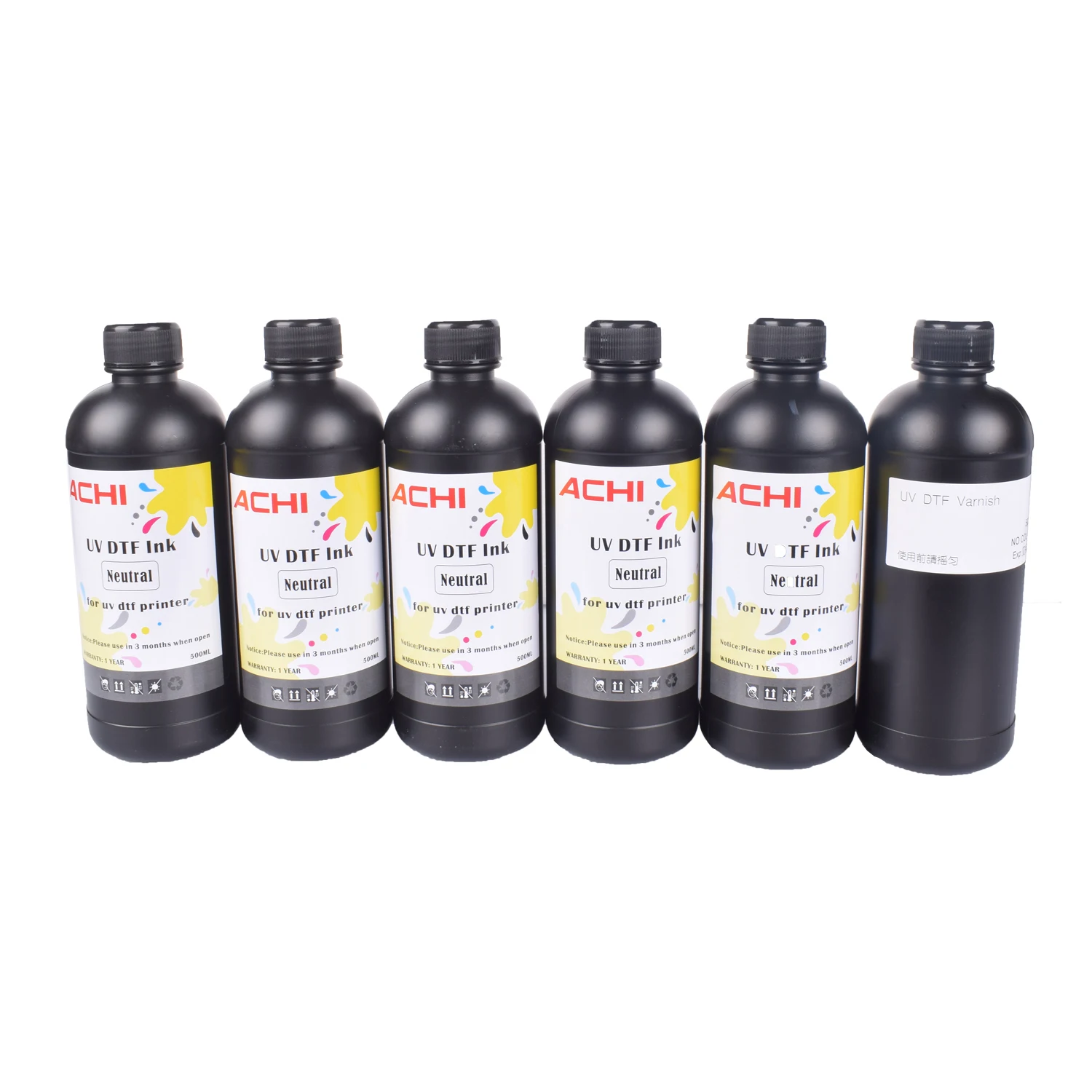 ACHI Ink 5x500ml UV Ink for UV Printer UV Moisturizer Device for Protects Printer Heads UV DTF Ink DTF Ink for A3 DTF Printer