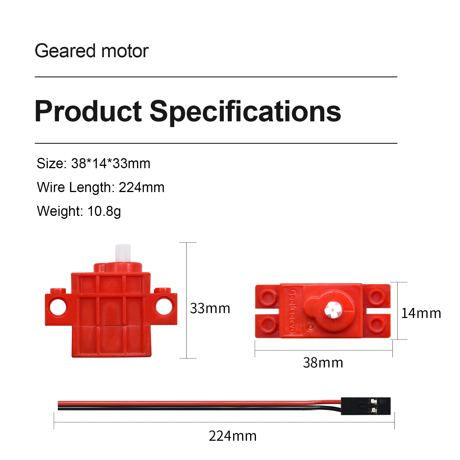 4pcs Gray Orange Geek Servos Red Gear Motor with Wire compatible with lego for Programmable Diy Kit Electronic Smart Car