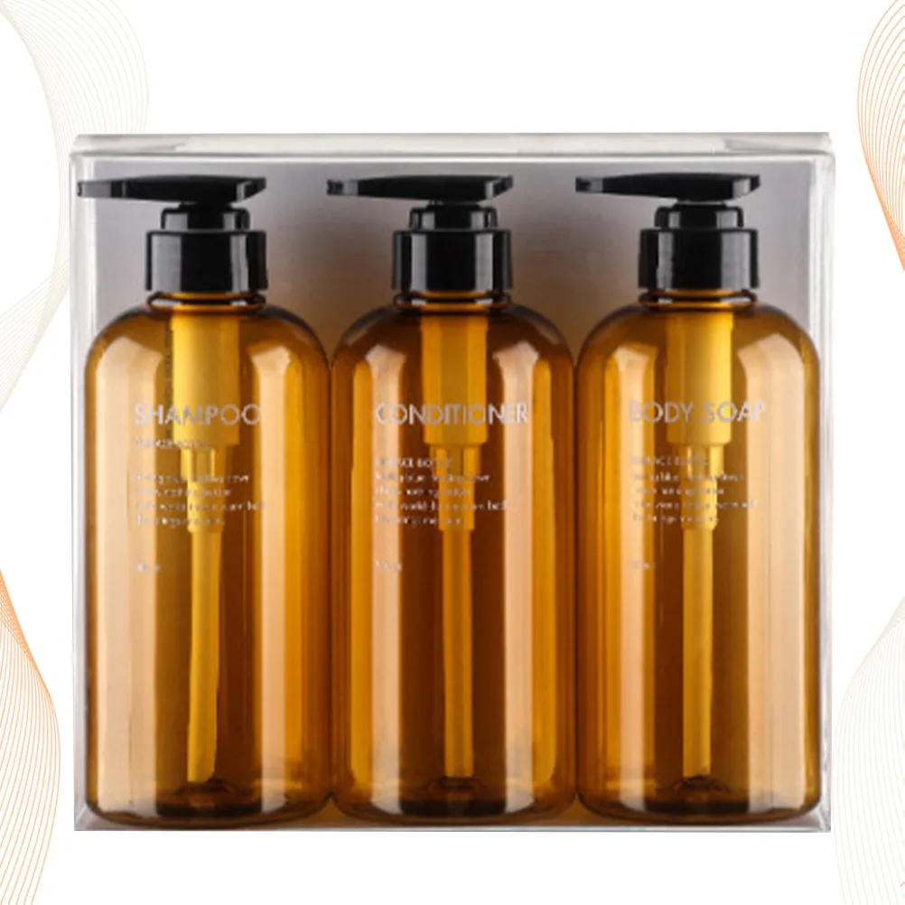 

3 шт., 500 мл, коричневая бутылка с помповым дозатором, многоразовый дозатор для эмульсии и лосьона большой емкости, для путешествий, дома, аксессуары для переупаковки