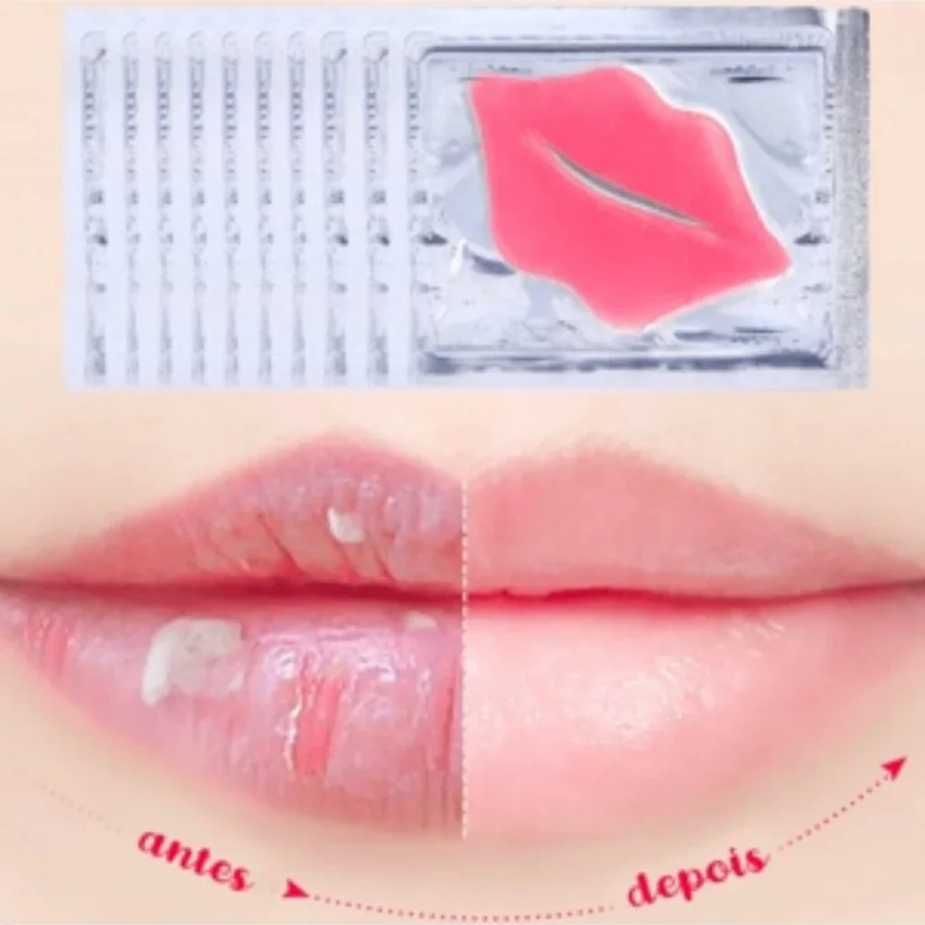 Kit 10 Máscara Labial de Colágeno com Cristal Hidratante - Hidratação Profunda