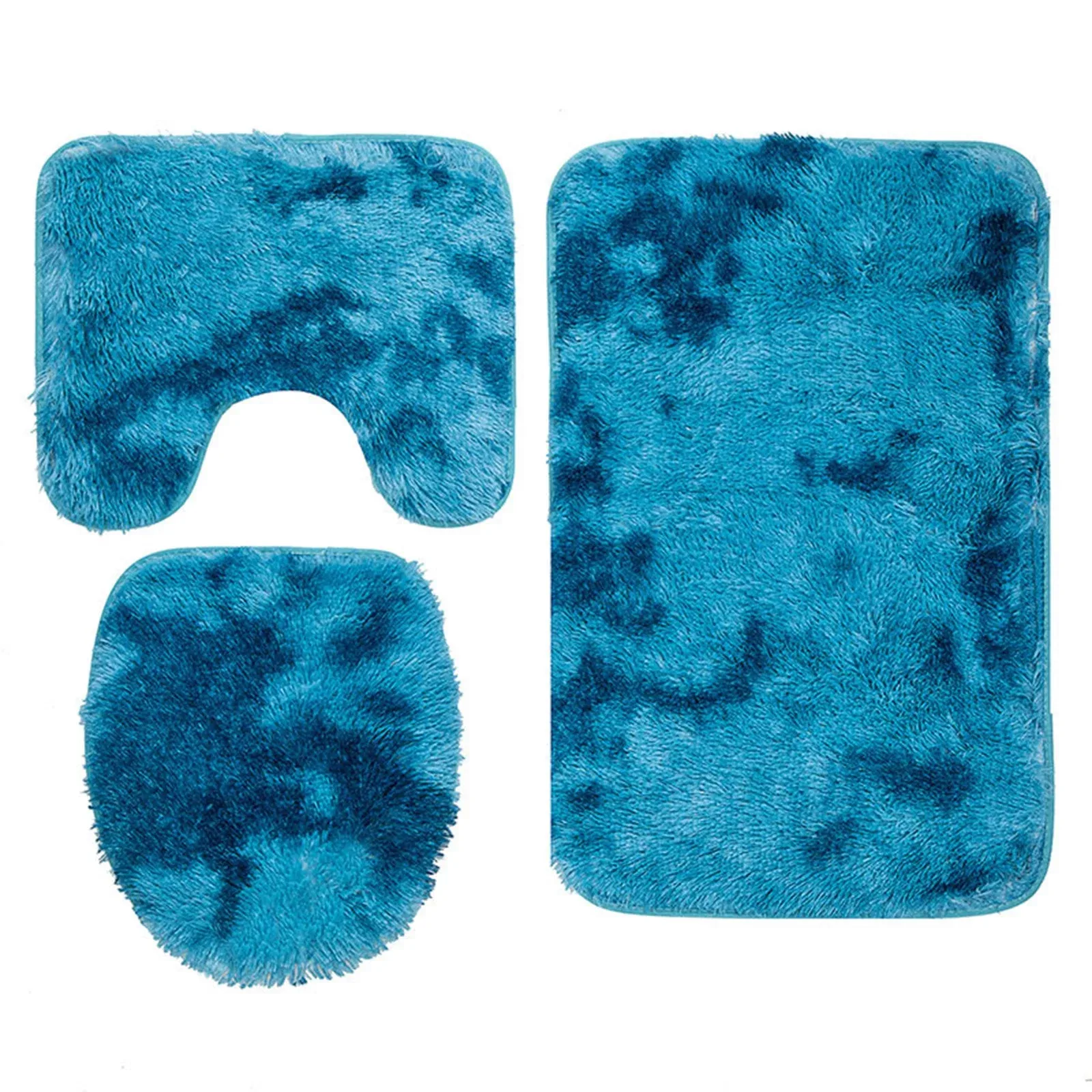 3Pcs/set Bath Mat Set Soft Fluff Shower Carpet Non-slip Floor Mat for Bathroom Toilet Rugs Toilet Lid Cover Bathroom Products