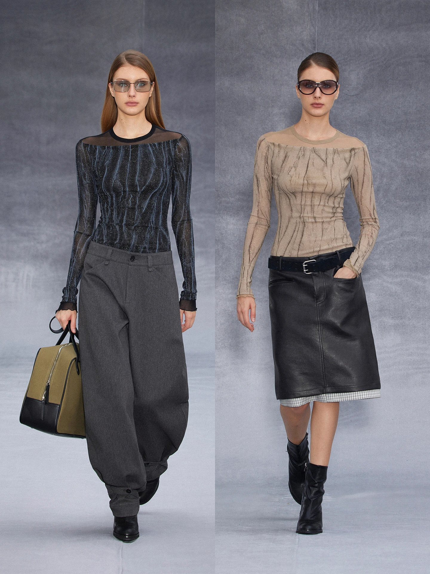 

Randpiee Cover Series Faux Two-Piece Lace Trim T-irt Vintage Sle Slim Fit Nylon Long Sve Printed Ladies Top