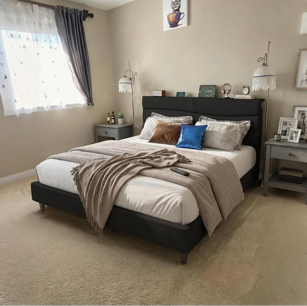 King Upholstered Storage Bed 6