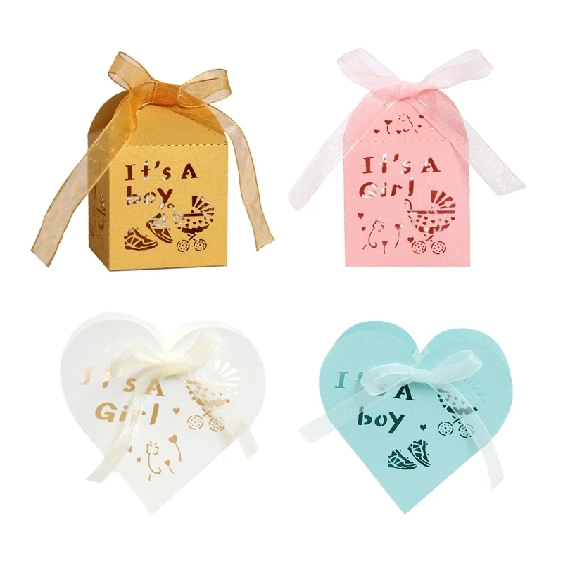 

Multi Style Boy Girl Candy Boxes for Christening Baby Shower Kids Birthday Party Baby Carriage Pattern Gift Packaging Supplies