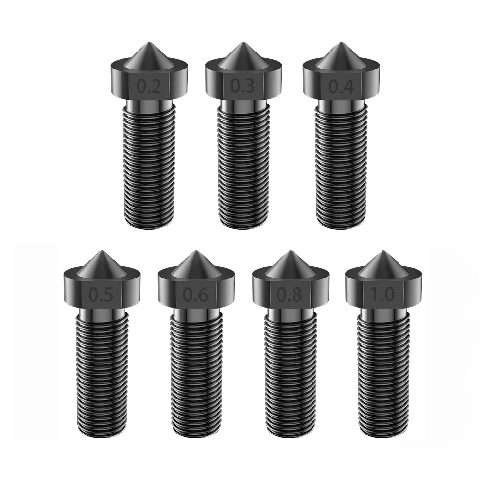 Volcano Nozzle 0.4mm 0.2mm 0.3mm 0.5mm 0.6mm M6 Hardened Steel Printed Head for 3D Volano Hotend 3D Printing 1.75mm Filament