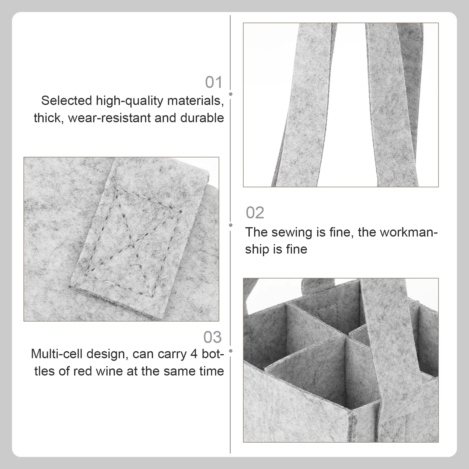 

for Wine Gift Tote Bag Bags Beer Light Grey Portable Carrier