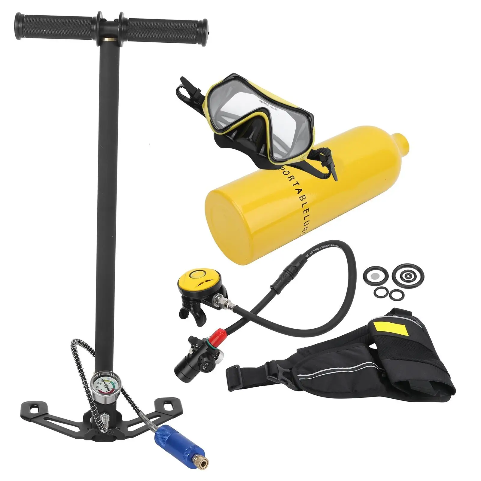 Kit X400 tangki oksigen menyelam Mini portabel, untuk pernapasan di bawah air, Snorkeling, & peralatan selam