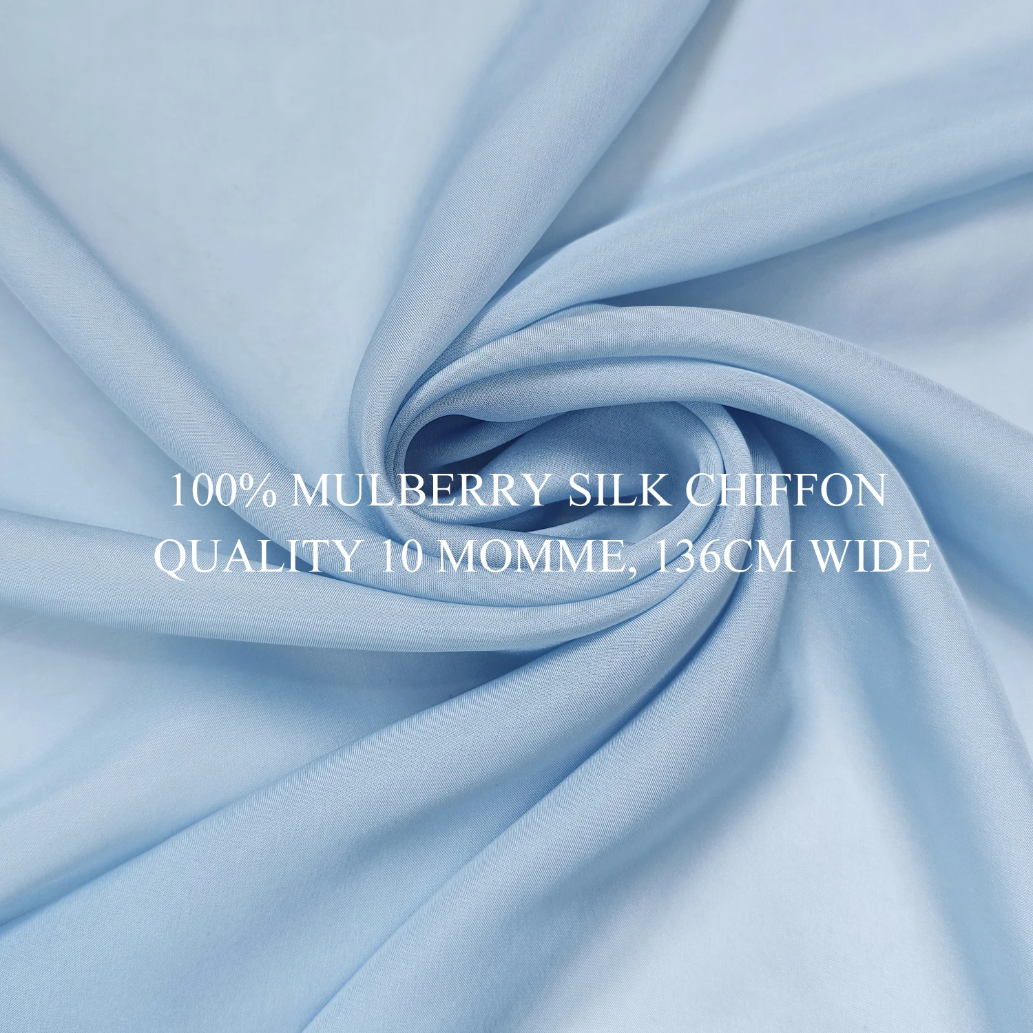 

Элегантная голубая ширина 53 дюйма, 100% натуральный шелк, шифоновая марлевая ткань, драпировка, 10 мм, шелковичный шифон, шелк