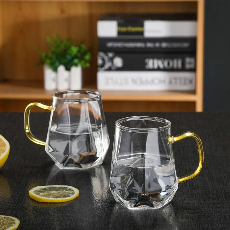 

Fashionable Light Luxury Diamond Glass Tea Set Teapot Hot Cold Water Jug Transparent Coffee Pot Kettle Water Bottle