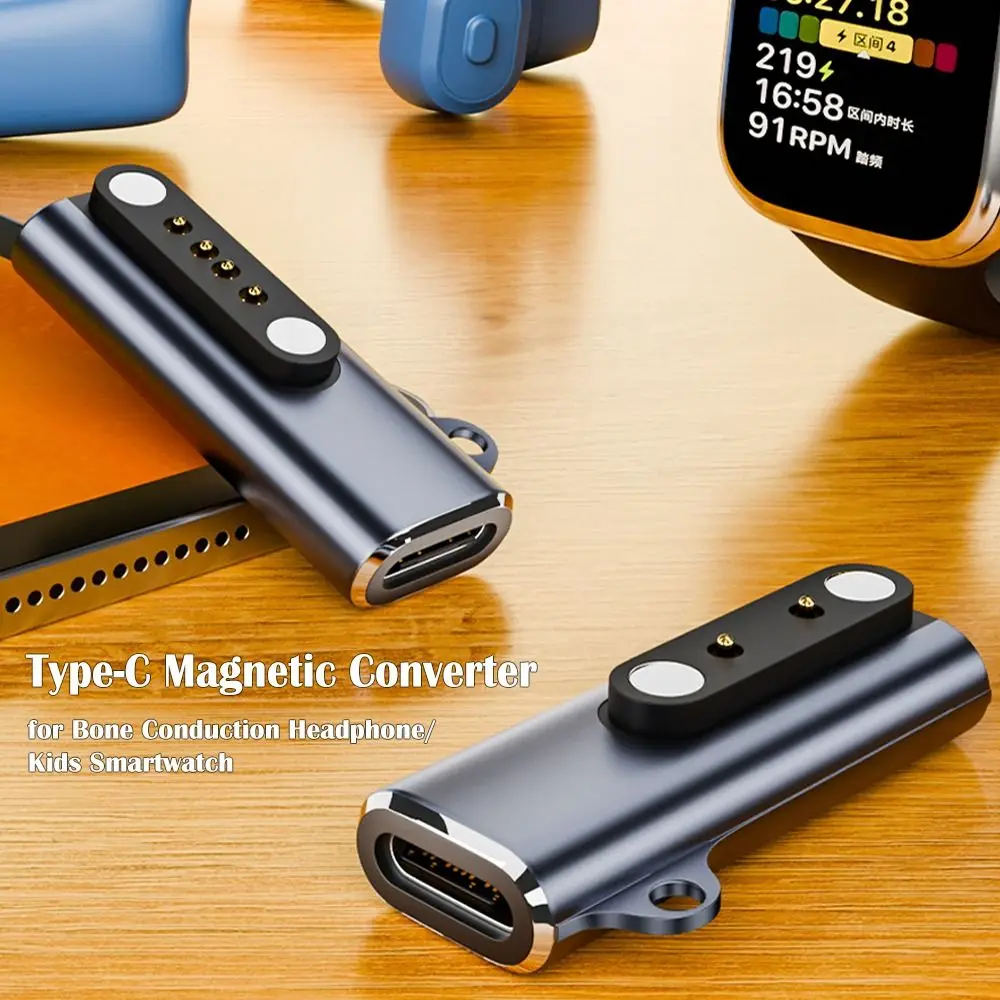 Bone Conduction Headphone Charging Adapter 90 Degree Aluminium Alloy Magnetic Charger Safe Indicator Light
