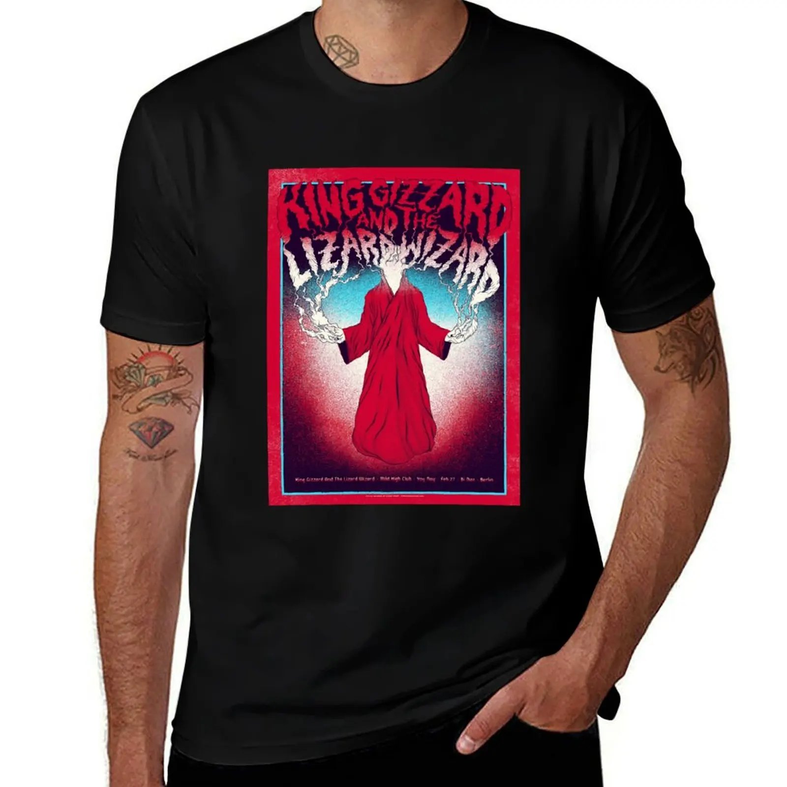 Laminated Denim The Lizard Wizard Music Rock Gift Fan T-Shirt Halloween Casual T-Shirt