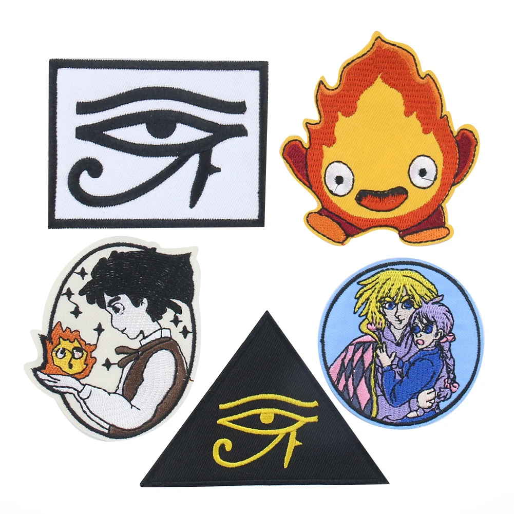 Holy Eye of Horus Egypt Mythology Anime Cartoon Fire Briquettes Elf Embroidery Patch DIY Clothes Badge Applique Decor Accessory