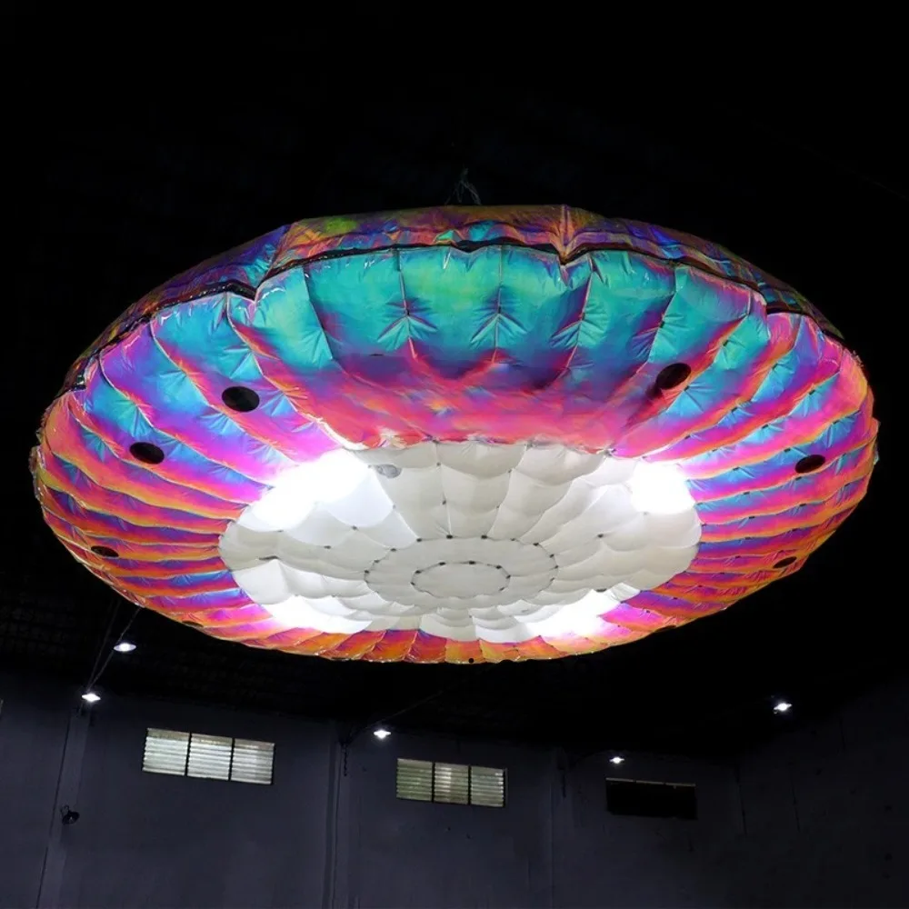 Giant LED  Inflatable UFO Balloon Shinny Inflatable UFO Spaceship Model Inflatable Flying Saucer for Halloween Decoration
