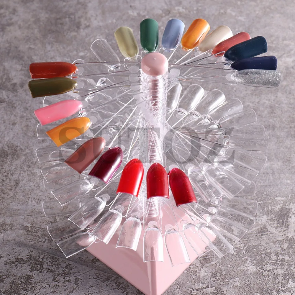 60 Nail Practice Oval Square Showing Gel Polish Manicure Shelf Nail Art False Tips Display Stand Nails Showing Shelf