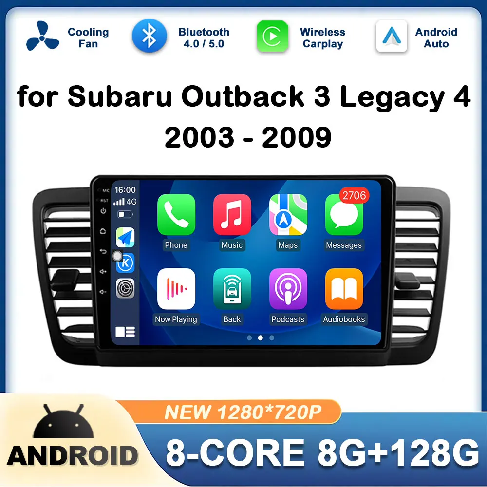 

GPS Navigation for Subaru Outback 3 Legacy 4 2003 - 2009 Bluetooth 9 inch 4G Car Video Radio Player Touch Screen DSP Stereo WIFI