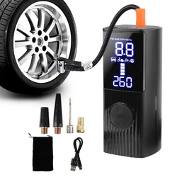 Tire Air Pump 0-150psi/10bar Tire Pressure Test Wireless Inflatable Pump Car Air Compressor Portable Inflator