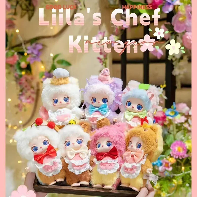 

Liila Lucky Cat V4 Sweet Treats Chef Kitten Series Plush Blind Box Doll Cute Mystery Box Pendant Collet Toy Gift Surprise Box