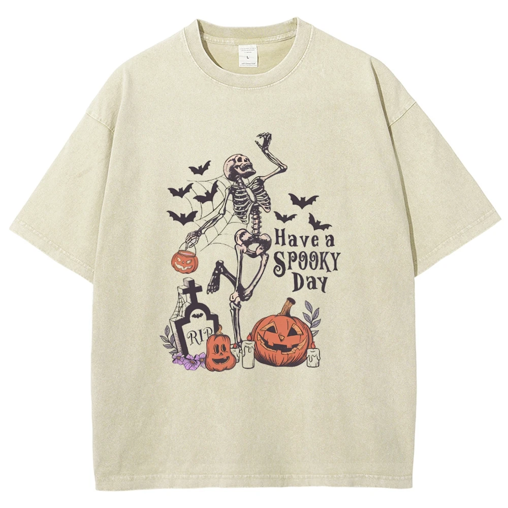 Comfort Colors, Have a spooky day Shirt, Halloween Shirt, Witch Tshirt, Gift For Halloween, Skeleton Fall Halloween