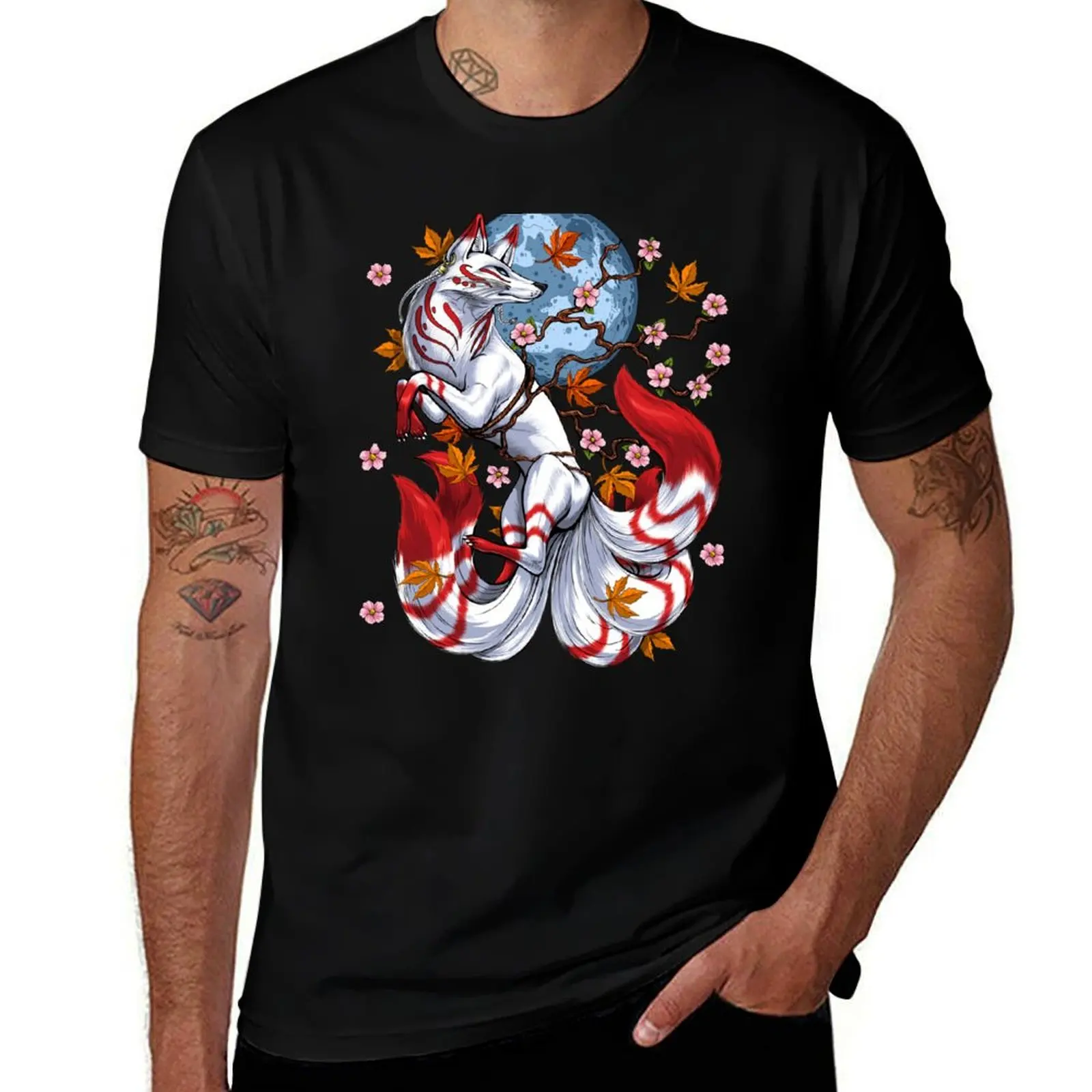 

Japanese Fox Kitsune T-Shirt Lightweight Print T-Shirt