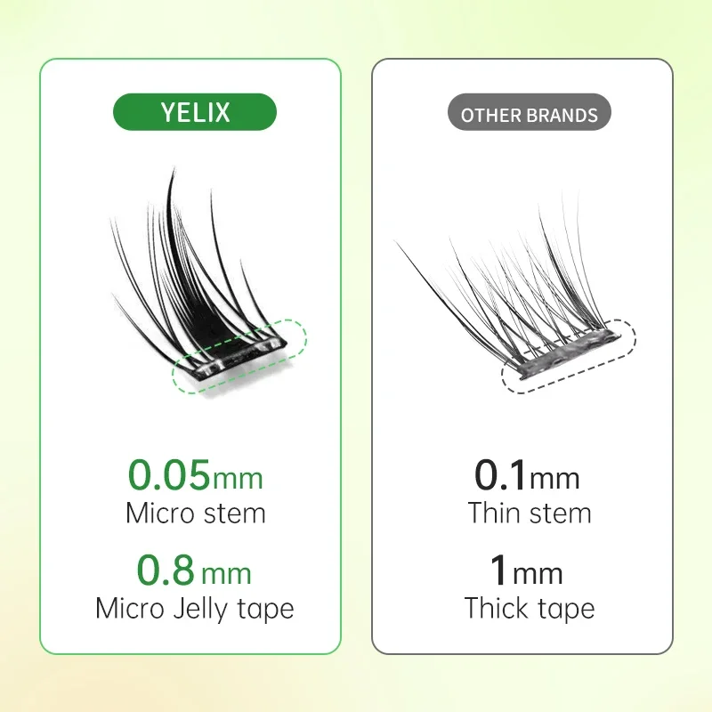 กาวฟรีขนตาปลอม Self-กาวไม่จําเป็นต้องลบ Reusable DIY Segmented Lash Extension อะนิเมะตา Enlarge Eye Tool