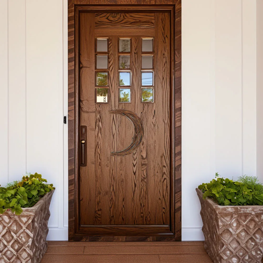 

4Pcs Moon Shape Rattan Wreath Natural Garland Floral Hoop Ring Decor Front Door Wall Hanging Wedding Christmas Party 25Cm