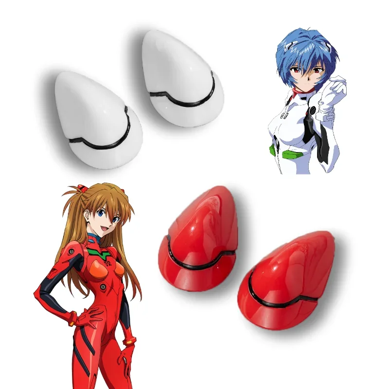 

1 paire Asuka Langley Soryu pinces à cheveux rouge Ayanami Rei chapeaux japonais Anime EVA Cosplay résine épingles à