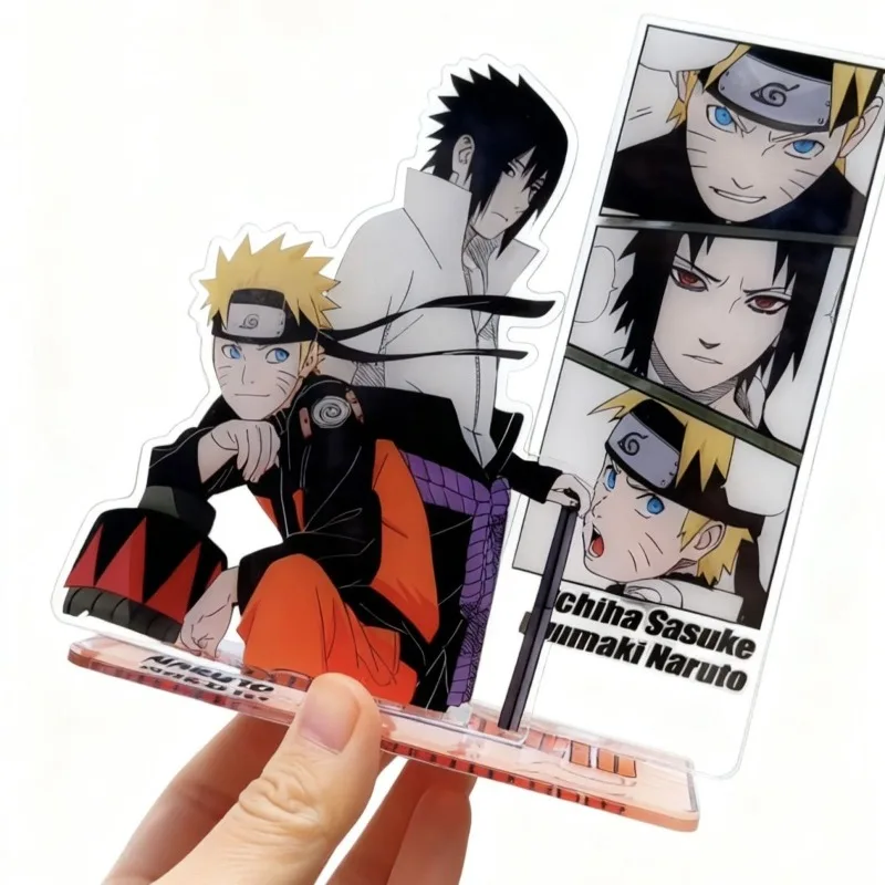 Naruto Acrilico Ornamento Anime Action Figure Uchiha Sasuke Uzumaki Naruto Decorazione da scrivania per auto Modello Regalo di Natale Regali di compleanno