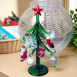 Custom Handmade Murano Glass Crafts Christmas Tree Figurines Ornaments Simulation Christmas Home Decoration Pendant Gifts 15cm