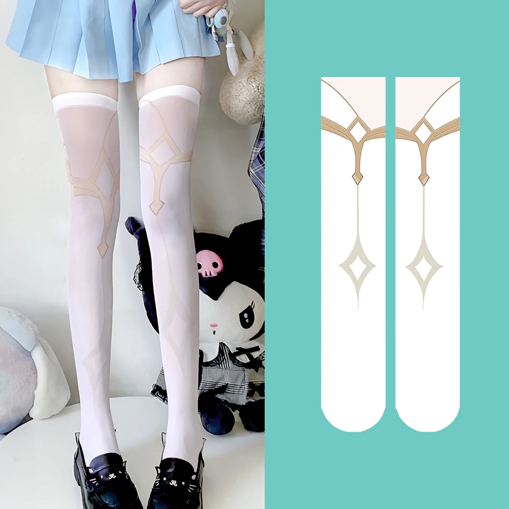 

two-dimensional Calf stockings of the same style Kawaii cute JK printed loli over-the-knee socks fashionable Thigh socks