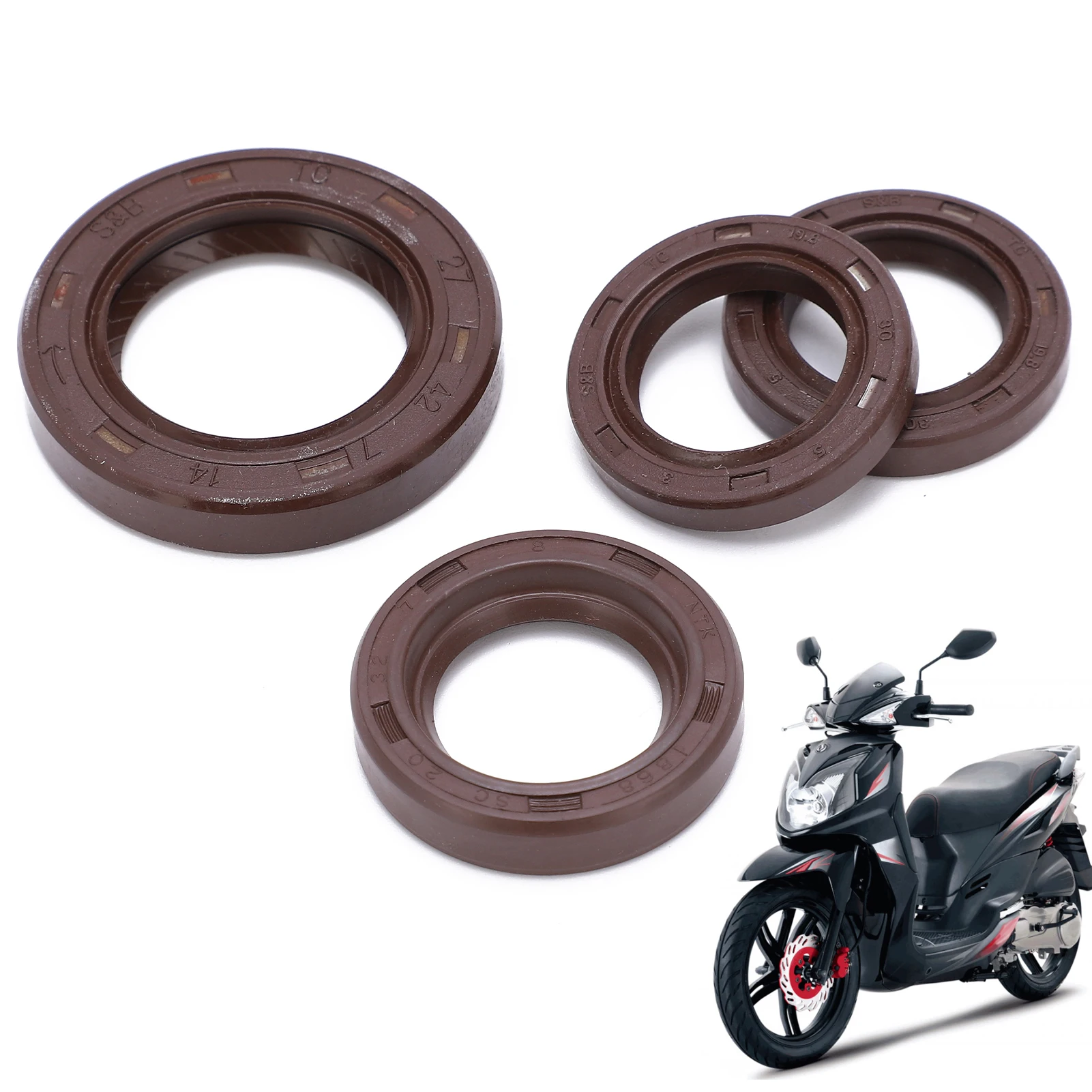 4pcs Engine Oil Seals Set Replacement for GY6 125cc 150cc 152QMI 157QMJ ATV Scooter Moped Go Kart