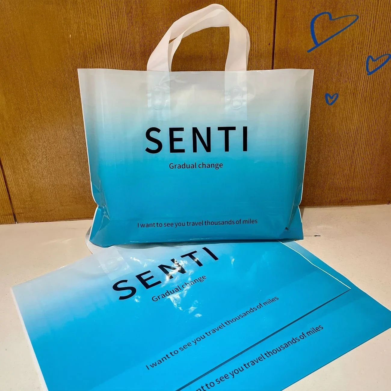 

50 Pcs Thickened and Durable Shopping Bag Large Size High-end Plastic Handbag Gift Clothing Fashion Portable Storage Pocket