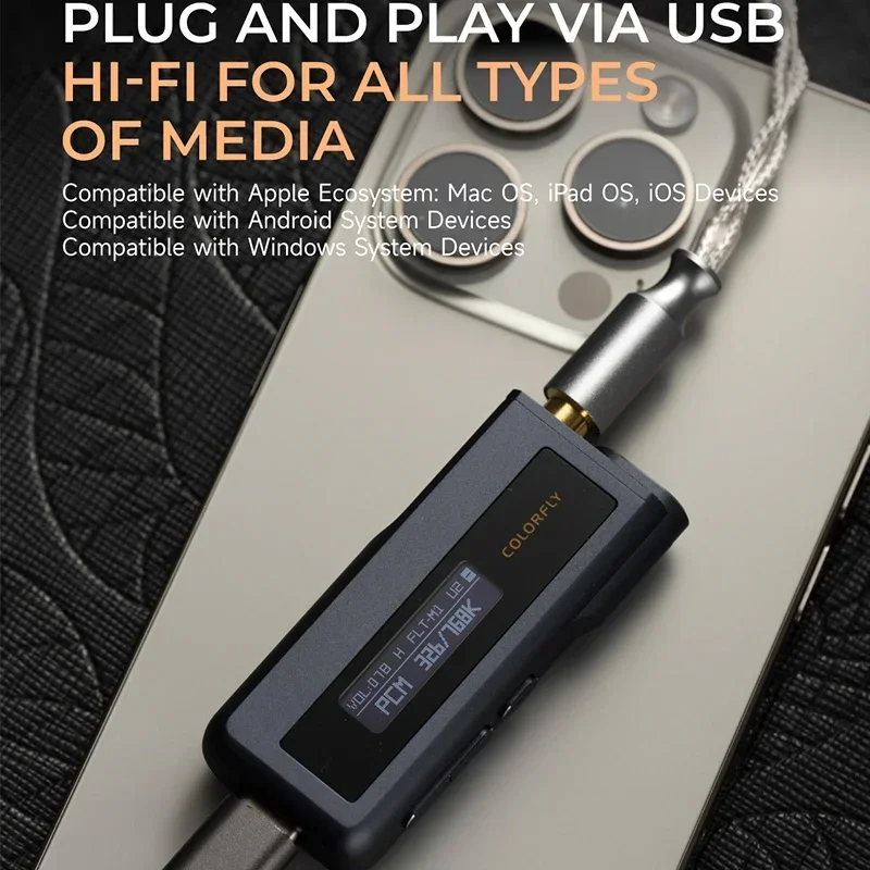 COLORFLY CDA M2 휴대용 미니 USB DAC/AMP 헤드폰 앰프, 2 * CS43198 칩 PCM768 DSD256 3.5 + 4.4m 출력
