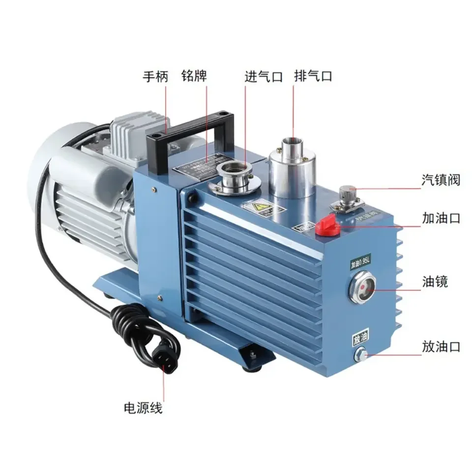 Direct Two-stage Rotary Vane Vacuum Pump Laboratory Small Air Extractor Negative Pressure Pump Miniature Air Pump