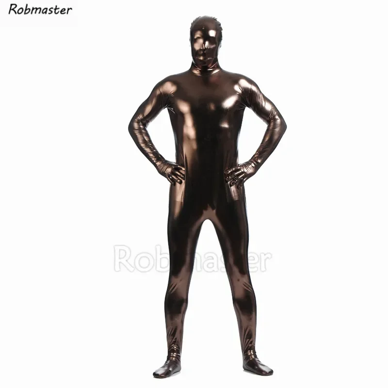 Costume de batterie en IQUE dex métallique, Catsuit brillant, Costume Zentai unisexe, Body complet imbibé, Look de support de fête, Cosplay Unitard, Nouveau, Sexy, 1 Pc