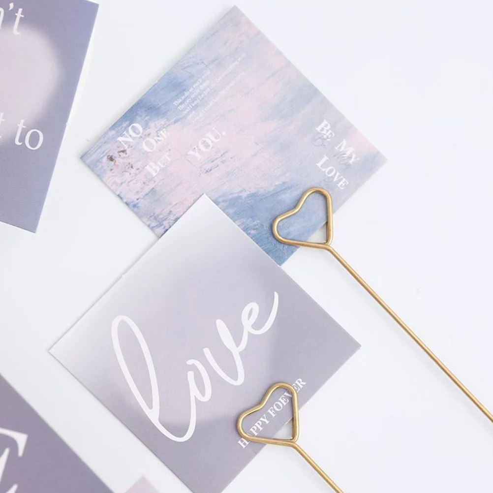 

30Pcs Golden Flower Card Holder Stick Stylish Note Card Clips for Party Event Decoration Photo and Memo Display