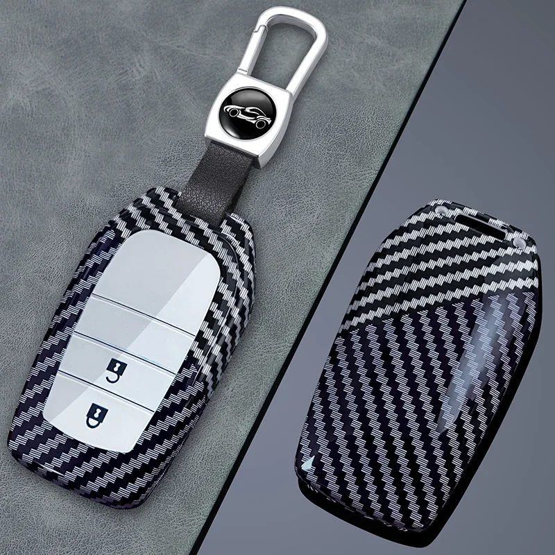 

2 3 4 5 6 Button For Toyota Prius Camry Corolla C-HR CHR RAV4 Prado Crown Avalon Carbon Fiber Car Key Fob Case Cover Keycha