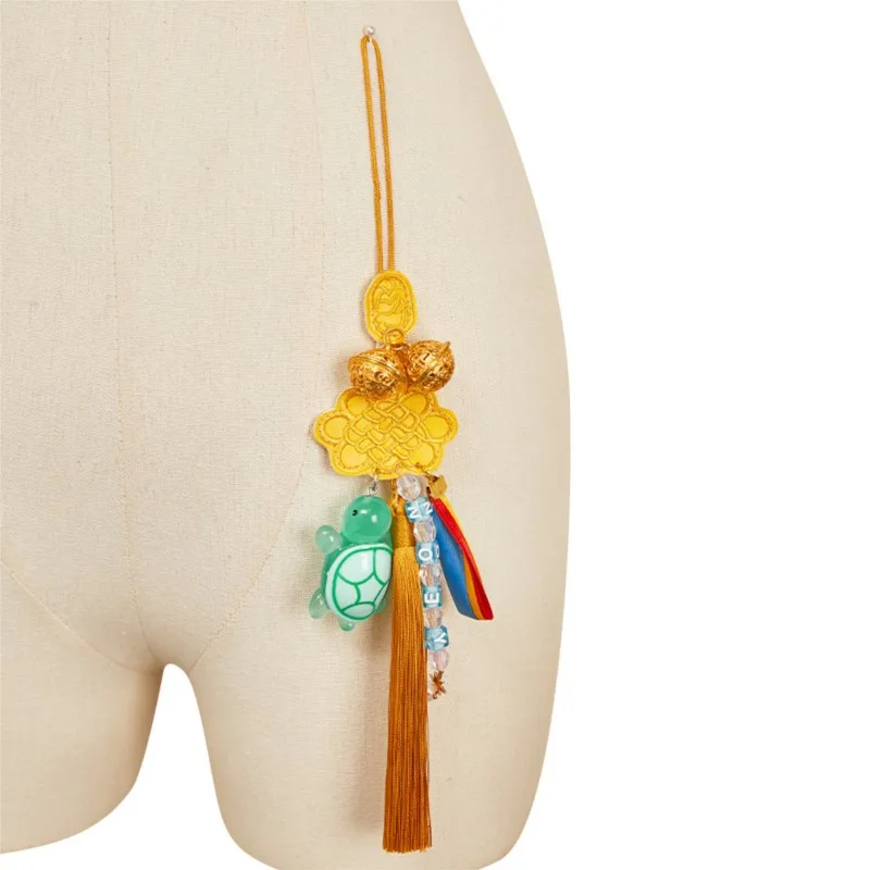 BKPop شيطان الصيادين زوي الأصفر شرابة تأثيري ملحق فيلم هالوين الموسيقى أنيمي لعبة تأثيري الحرفية قلادة الحافة الذهبية الحرير  #2