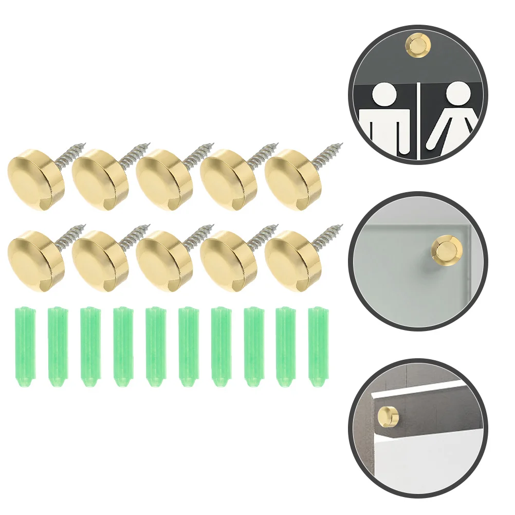 

10Pcs Mirror Screw Decorative Fasteners for Wall Sign Advertising Glass Acrylic Panels Frameless Mirror Clips Nails