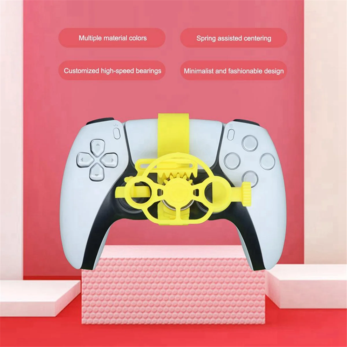 Мини-контроллер рулевого колеса для гоночных игр PS5, гоночный контроллер рулевого колеса для симуляционных игр (серебристый)