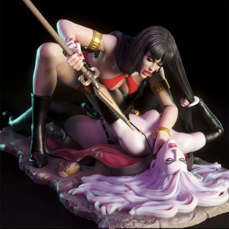 1/24 Scale Vampirella Vs Lady Death Resin Figure Model Kit Fantasy Figurine Miniature Diorama Toy Unassembled and Unpainted