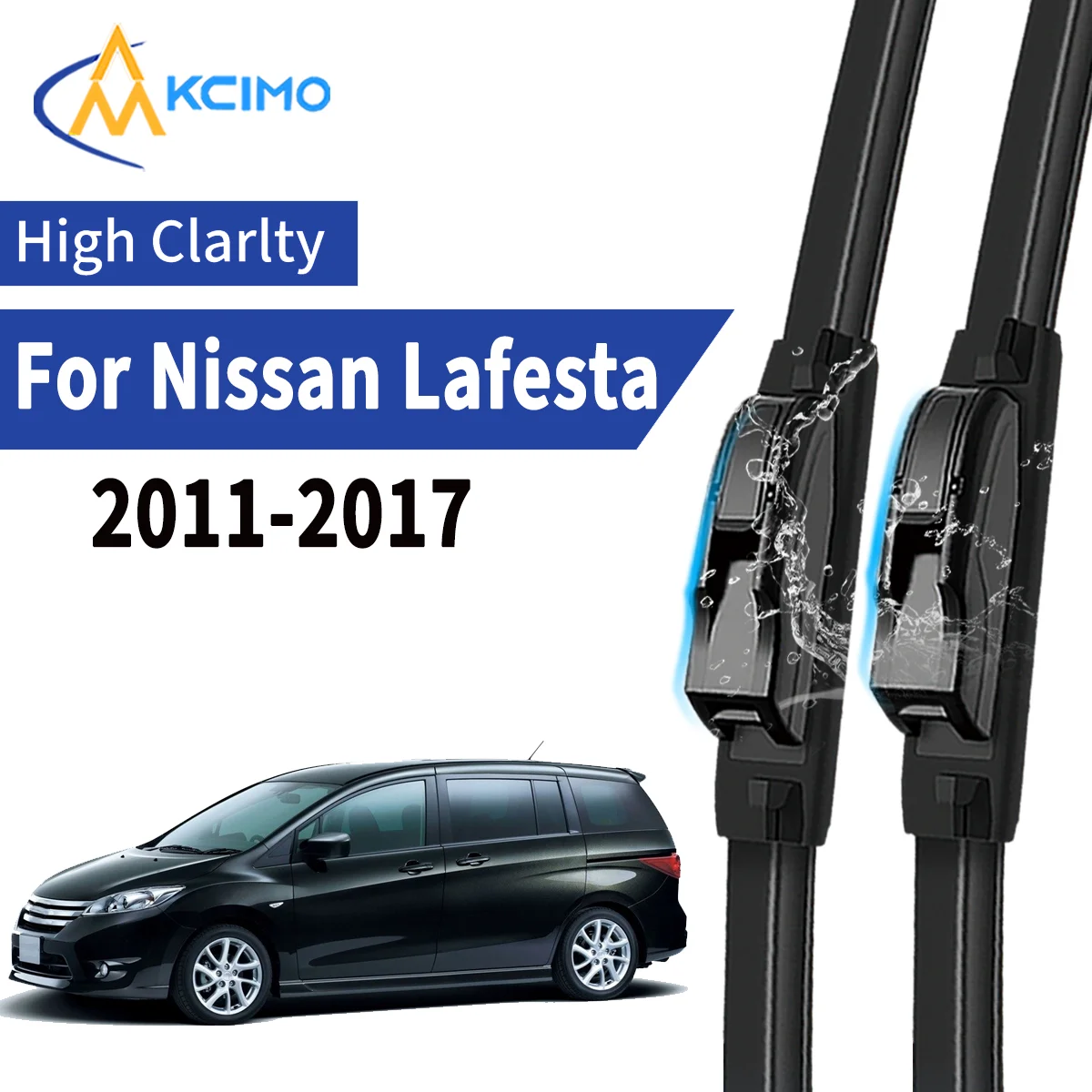

2pcs Car Front Wiper Blades For Nissan Lafesta 2011-2017 Windscreen Windshield Wipers Silent Rubber Auto Accessories Replacemen