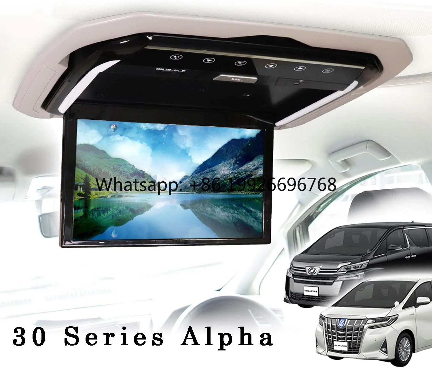 

15.6'' Car Roof Monitor 4K IPS Flip Down Screen Overhead Multimedia Video Mount Display MP5 Player for Alpard(30 Series)