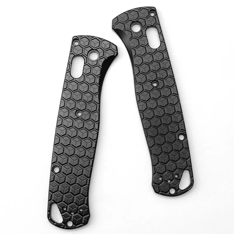 Padrão Hexagonal Liga de Alumínio Faca Escala Aderência Remendos para Genuíno Benchmade Bugout 535 Alças Faça Você Mesmo Fazer Acessórios Novo