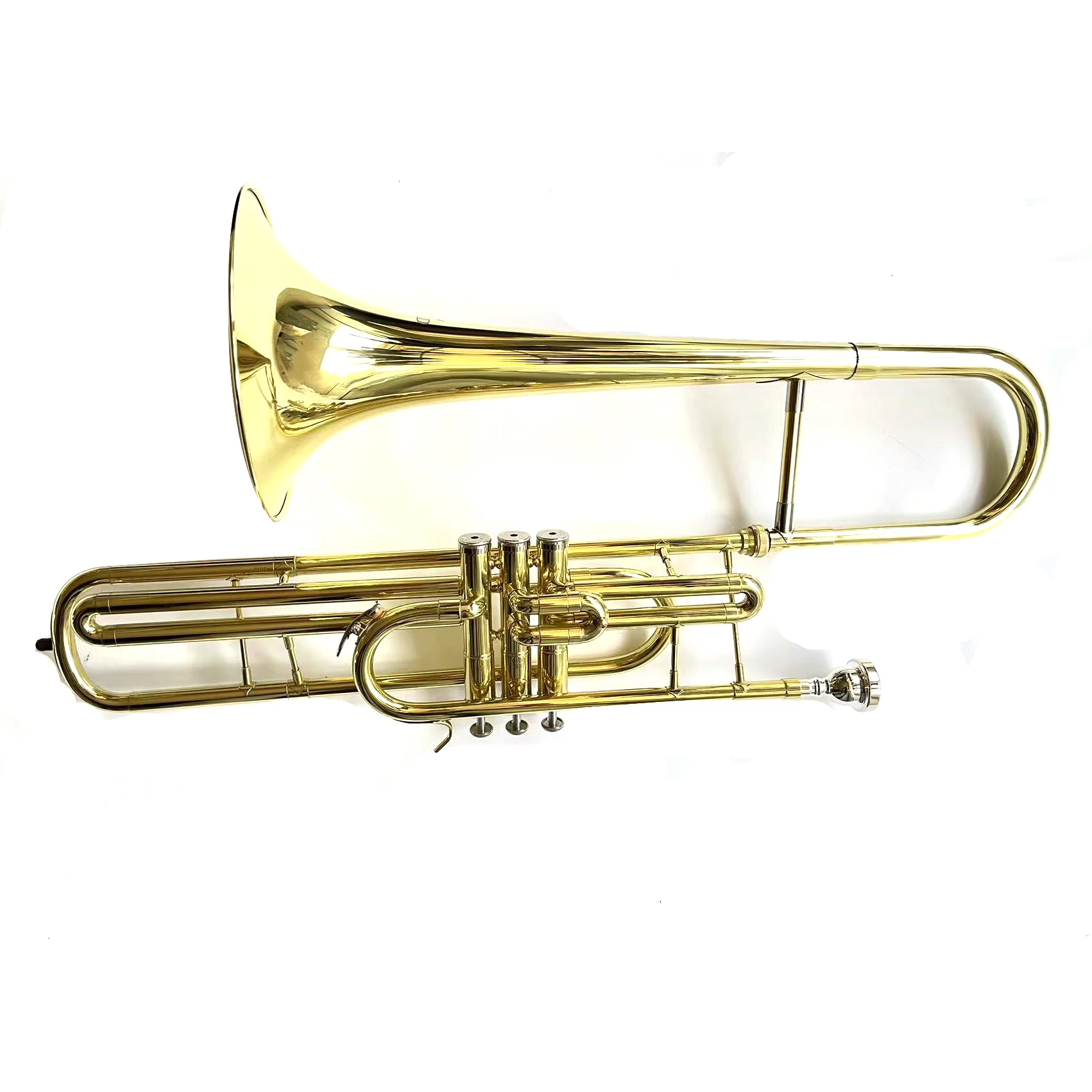 Factory Manufacture Production Yellow Brass C Tone Short Trombone