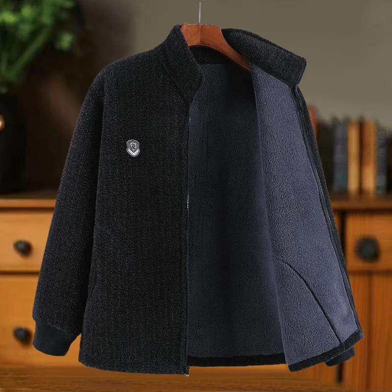 

Мужское зимнее пальто из хлопкового тюта Thiened Fce на подкладке для среднего возраста и ли, модное городское пальто с воротником-стойкой...