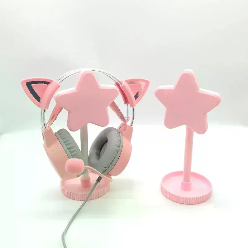 Star Shaped Headphone Stand: Desktop Headset Holder Multifunction Storage Rack Gaming Desk Decor