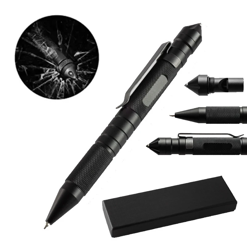 Multifunctional Tactical Pen High Quality Steel Anti Skid Gel Pen Portable Self Defense Pen Aluminum Glass Breaker Survival Tool